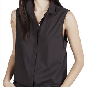 Everlane Silk Blend Sleeveless Button Down Shirt